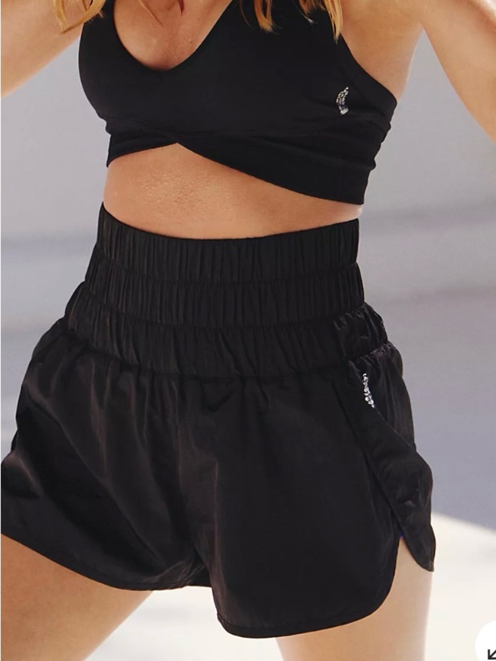High-Waist Black Women's Athletic Shorts
